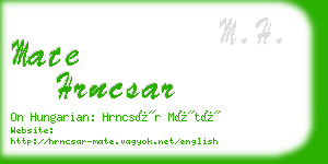 mate hrncsar business card